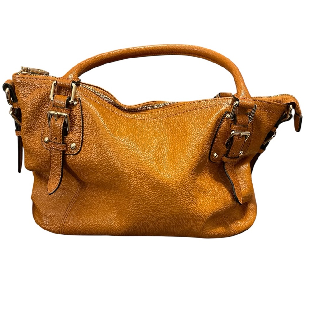 Kattee Tan Leather Handbag with Shoulder Strap